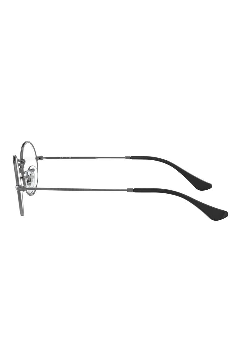 Unisex 48mm Oval Optical Glasses, Alternate, color, GUNMETAL