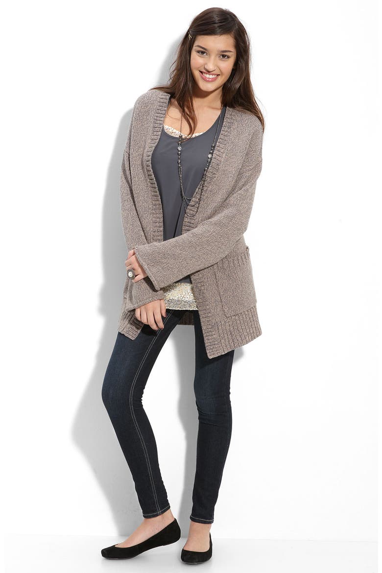 'Pick Me Up' Stretch Denim Leggings, Alternate, color, DARK GREY