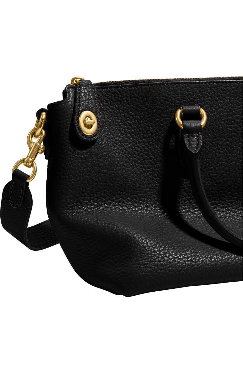 COACH Cara Pebbled Leather Satchel, Alternate, color,