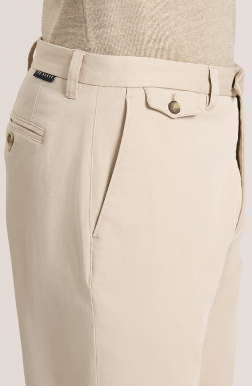 Ted Baker Heavy Stretch Cotton Twill Chino Pants In Neutral