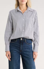 Nordstrom Stripe Poplin Button-Up Shirt