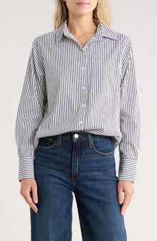 Nordstrom Stripe Poplin Button-Up Shirt