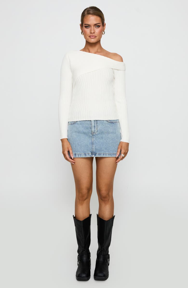 Princess Polly Jaybell One-Shoulder Rib Sweater, Alternate, color, 