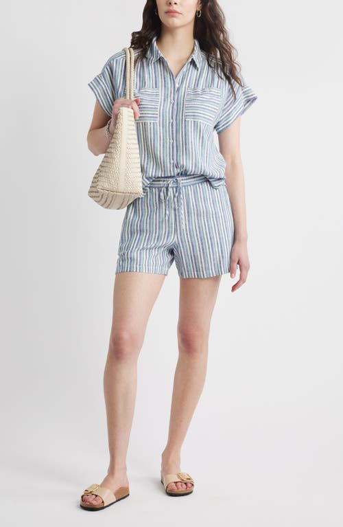 Caslonr Caslon(r) Easy Stripe Linen Blend Shorts