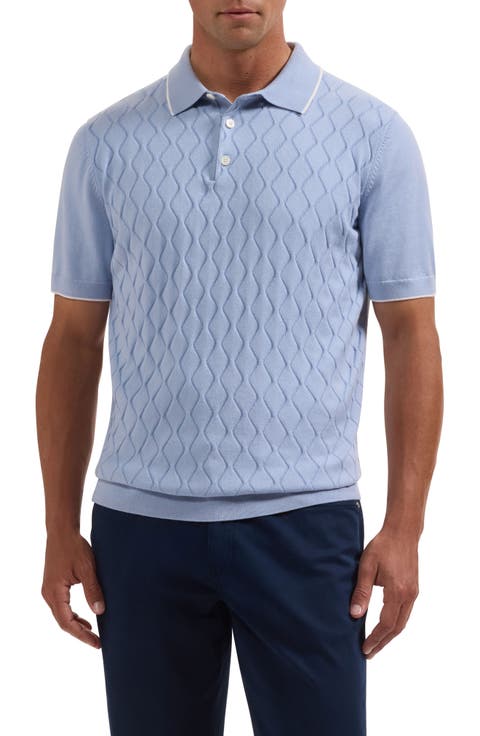 Argyle Short Sleeve Polo Sweater