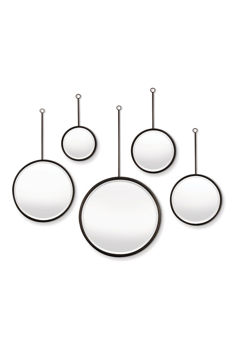 Maison Noir Pendulum Mirrors Set of 5, Main, color, Black