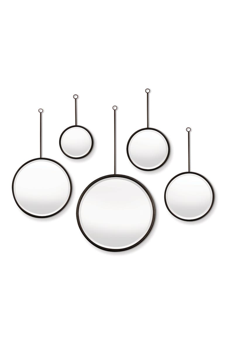 Napa Home & Garden Maison Noir Pendulum Mirrors Set of 5, Main, color, Black