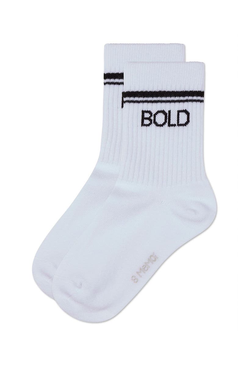 MeMoi INSPO Athletic Crew Socks, Alternate, color, White