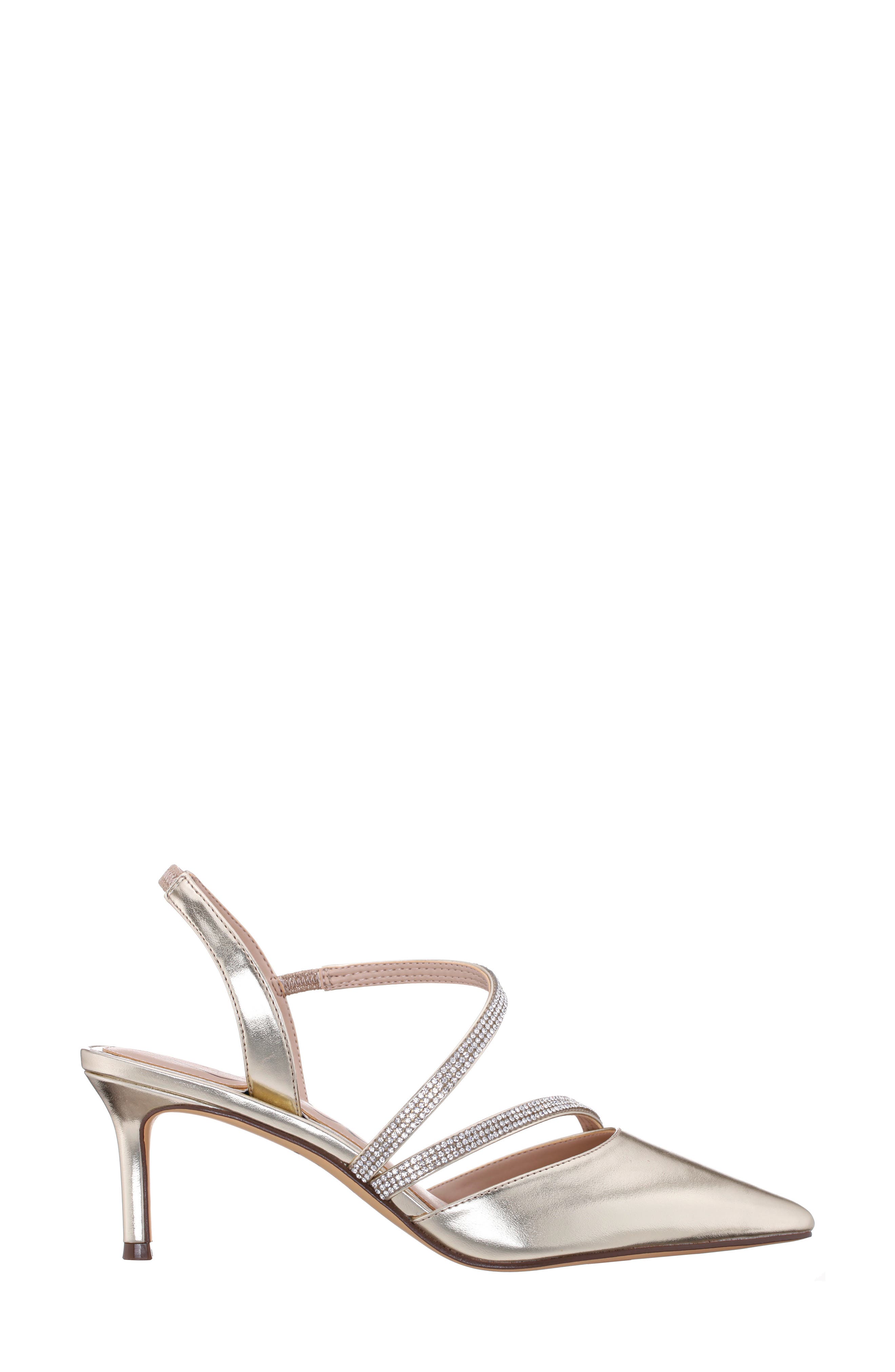 Nina Nela Slingback Pointed Toe Pump, Alternate, color, Platino
