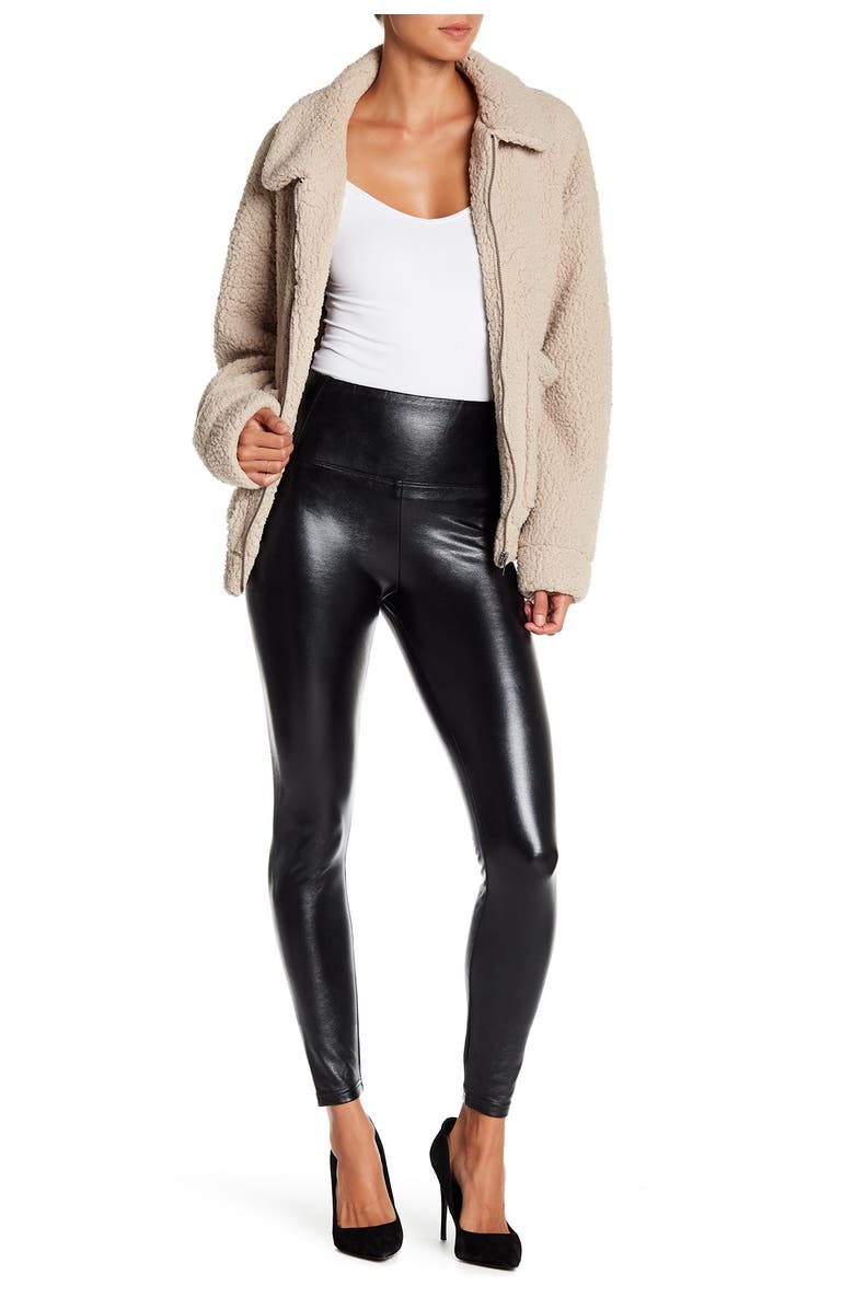 Love, Fire Faux Leather Stretch Leggings, Alternate, color, 