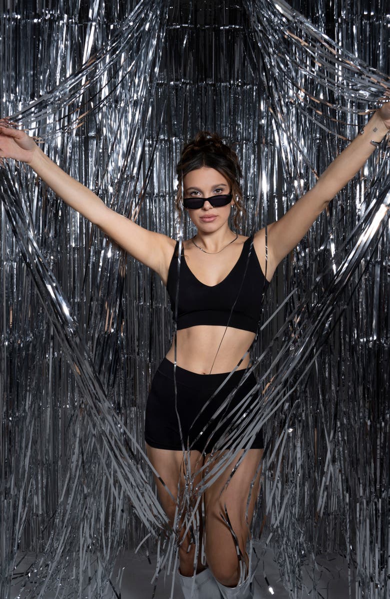 Florence by Mills 53mm Rectangular Sunglasses, Alternate, color, Gloss Black