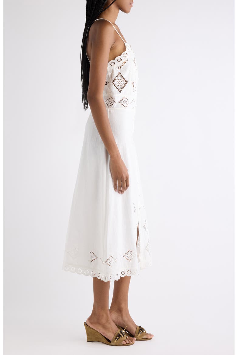 Nelsane Embroidered Lace Sundress, Alternate, color, WHITE