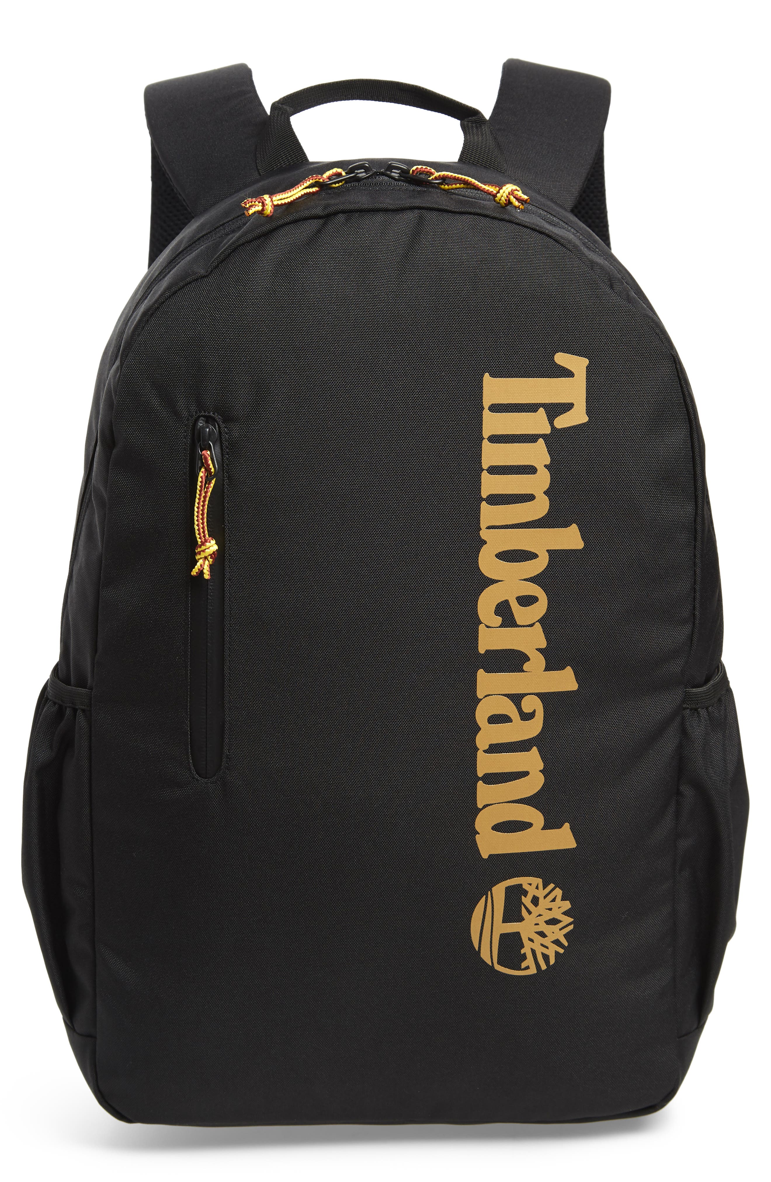 Timberland Linear Logo Water Resistant Backpack, Main, color, 