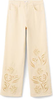 MANGO Open Stitch Straight Leg Jeans