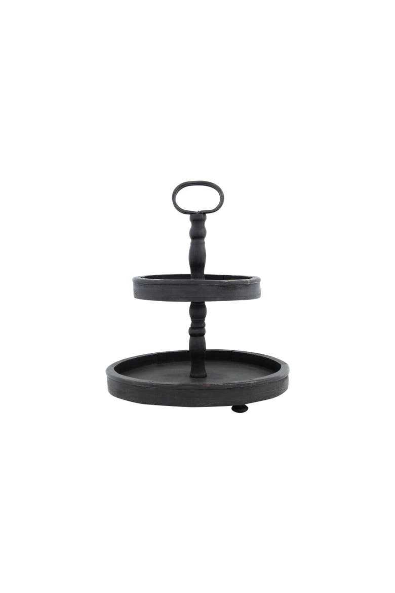 2-Tier Tray with Handle, Main, color, Black