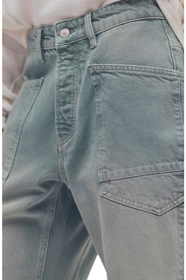 We The Free Minimalist Moxie Barrel Jeans, Alternate, color, ALOE