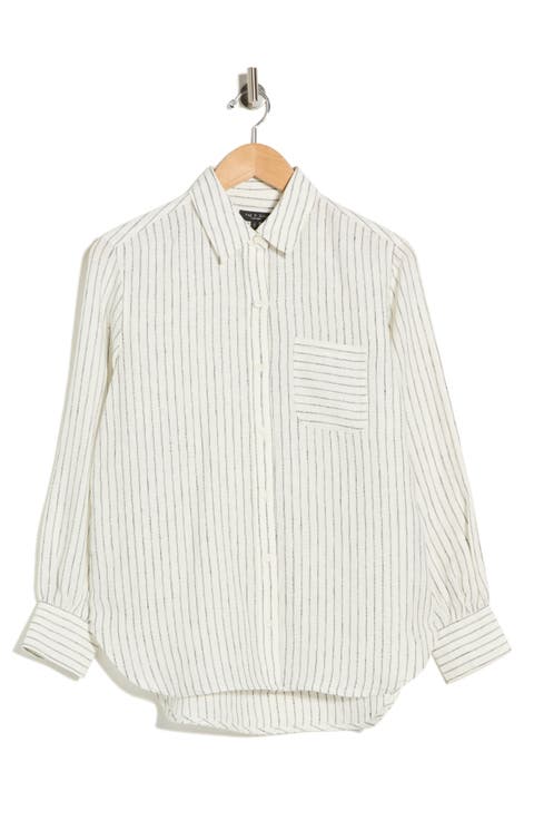 Max Stripe Linen Button-Up Shirt