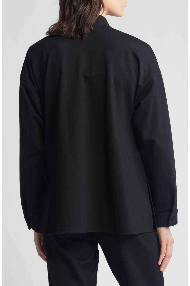 Stand Collar Overshirt, Alternate, color, BLACK