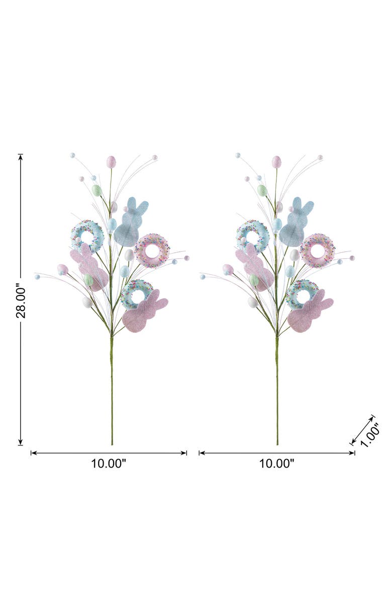 Glitzhome Set of 2 28"H Easter Glitter Egg Artificial Picks, Alternate, color, Blue