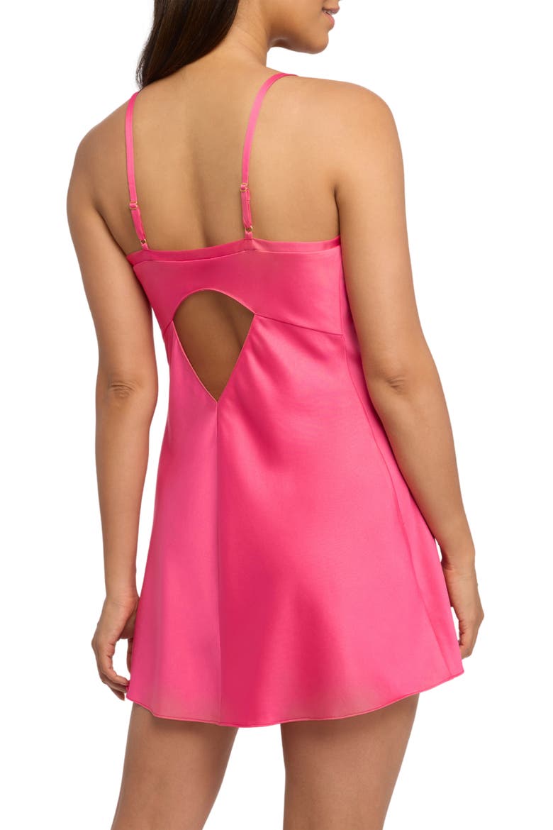 Fresh Satin Chemise, Alternate, color, AZALEA