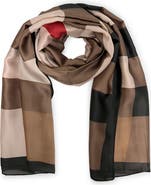 Youzey Checkered & Trimmed Ultrasoft Lightweight Scarf