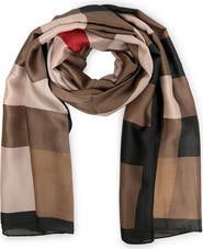 Youzey Checkered & Trimmed Ultrasoft Lightweight Scarf