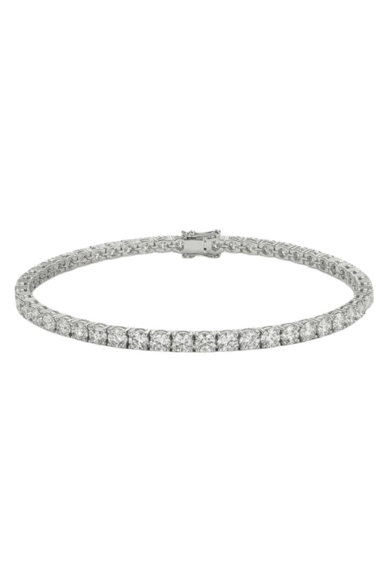 The Thin Essential Cubic Zirconia Tennis Bracelet, Main, color, SILVER
