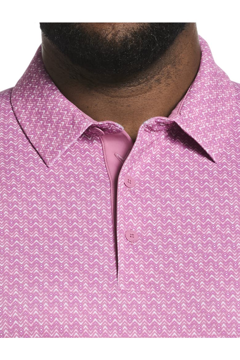 Big & Tall Chevron Print Polo Shirt V2, Alternate, color, ROSE BOUQUET