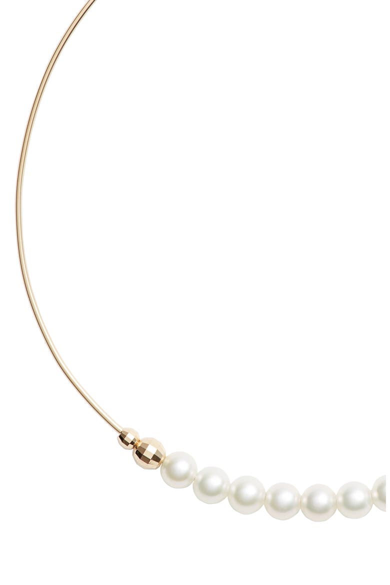 Pearl Hoop Earrings, Alternate, color, GOLD/ PEARL