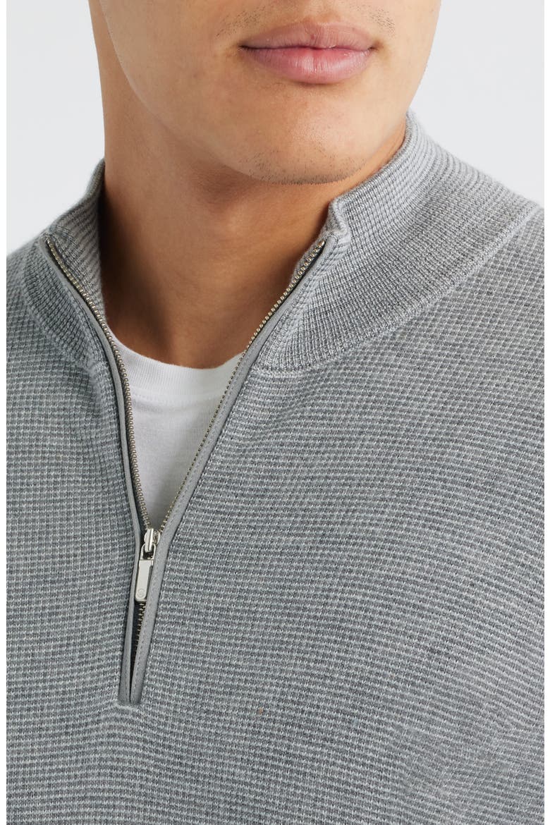 West Merino Wool Quarter Zip Sweater, Alternate, color, BRITISH GREY