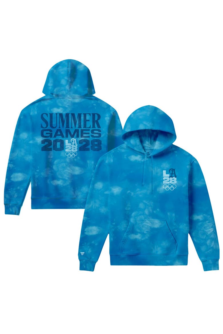 Men's Fanatics Blue LA28 Bluebell Collection Tie Dye Hoodie, Main, color, Blue