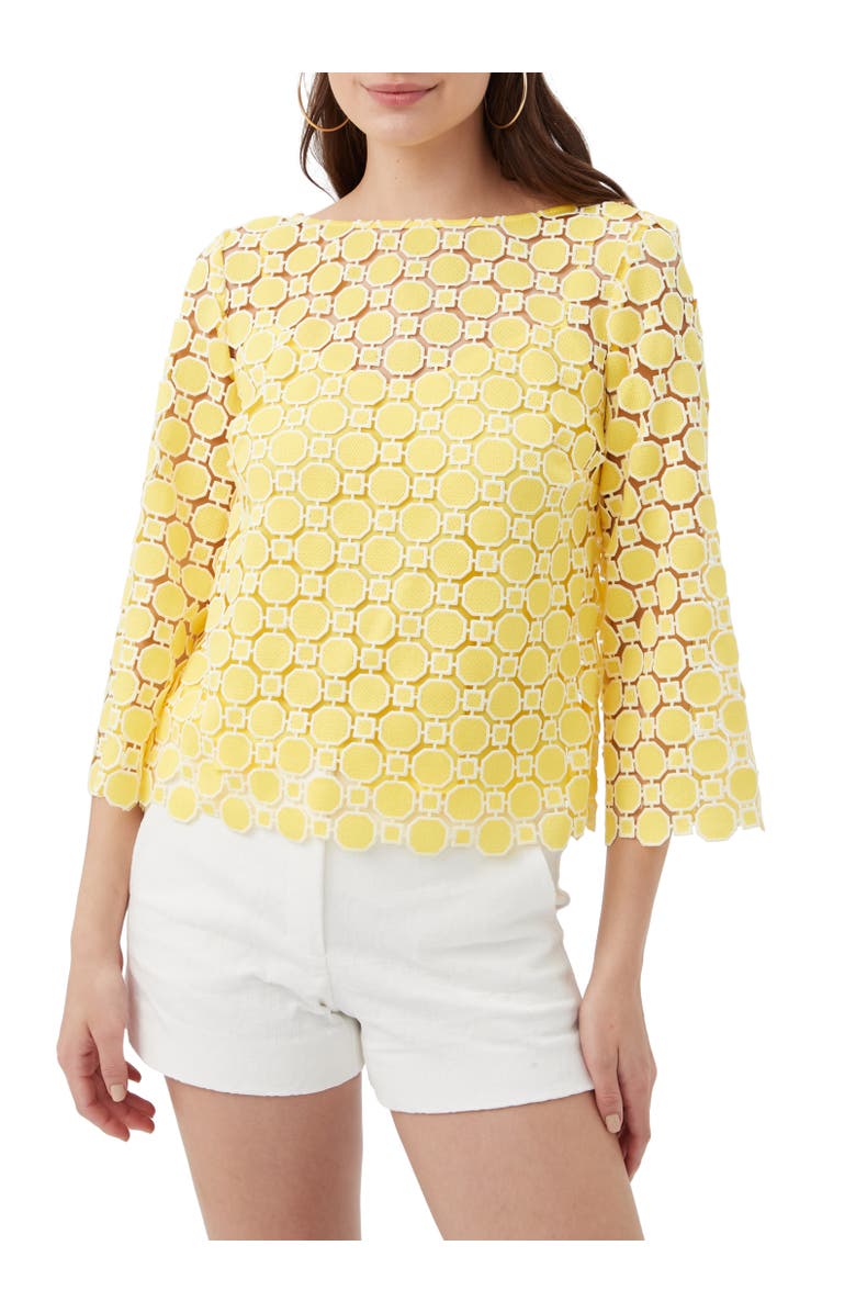 Trina Turk Sun Geometric Lace Top, Main, color,