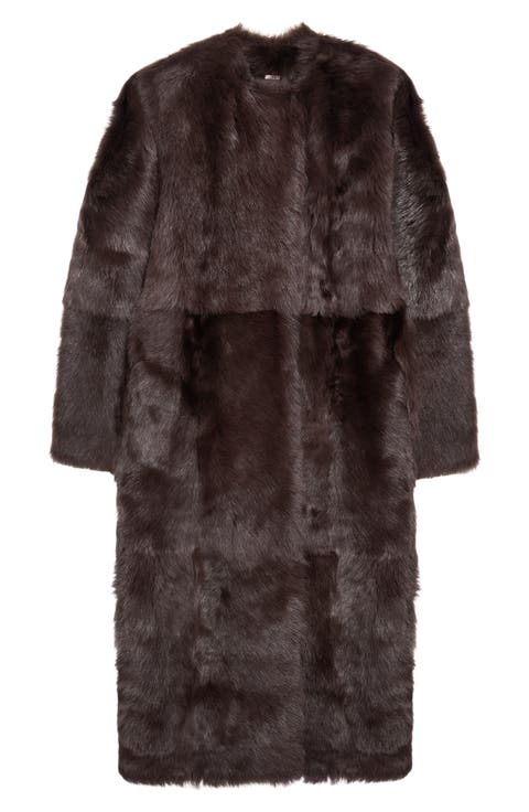 Silky Genuine Shearling Coat