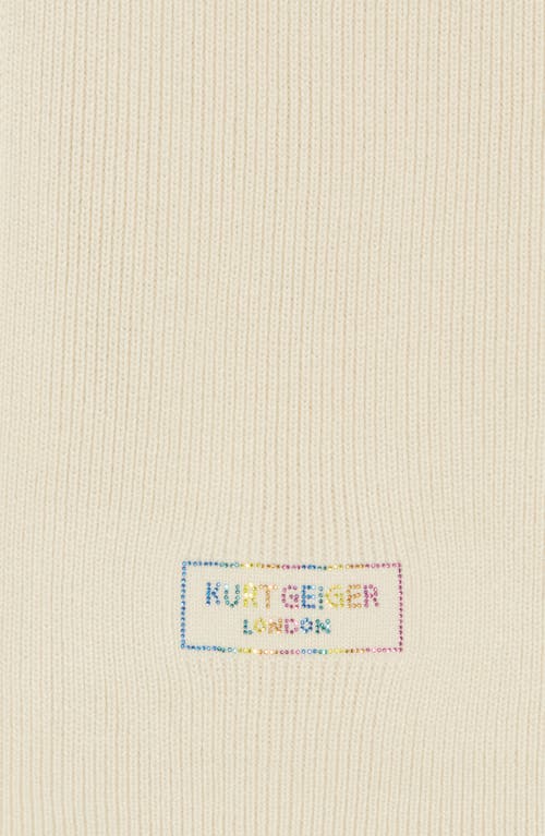 Kurt Geiger London Crystal Logo Scarf In Neutral