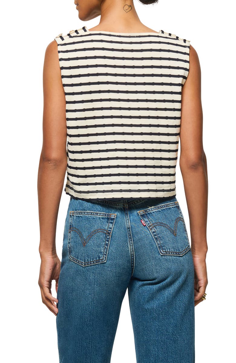 Nation LTD Bettina Stripe Pima Cotton Tank, Alternate, color, Night Sky Stripe