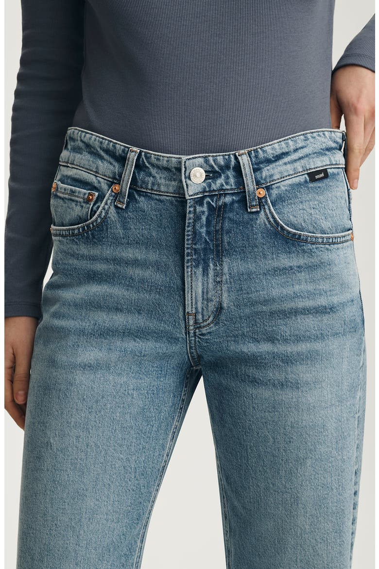 Taylor High Waist Relaxed Straight Leg Jeans, Alternate, color, MID BRUSHED CLASSIC BLUE