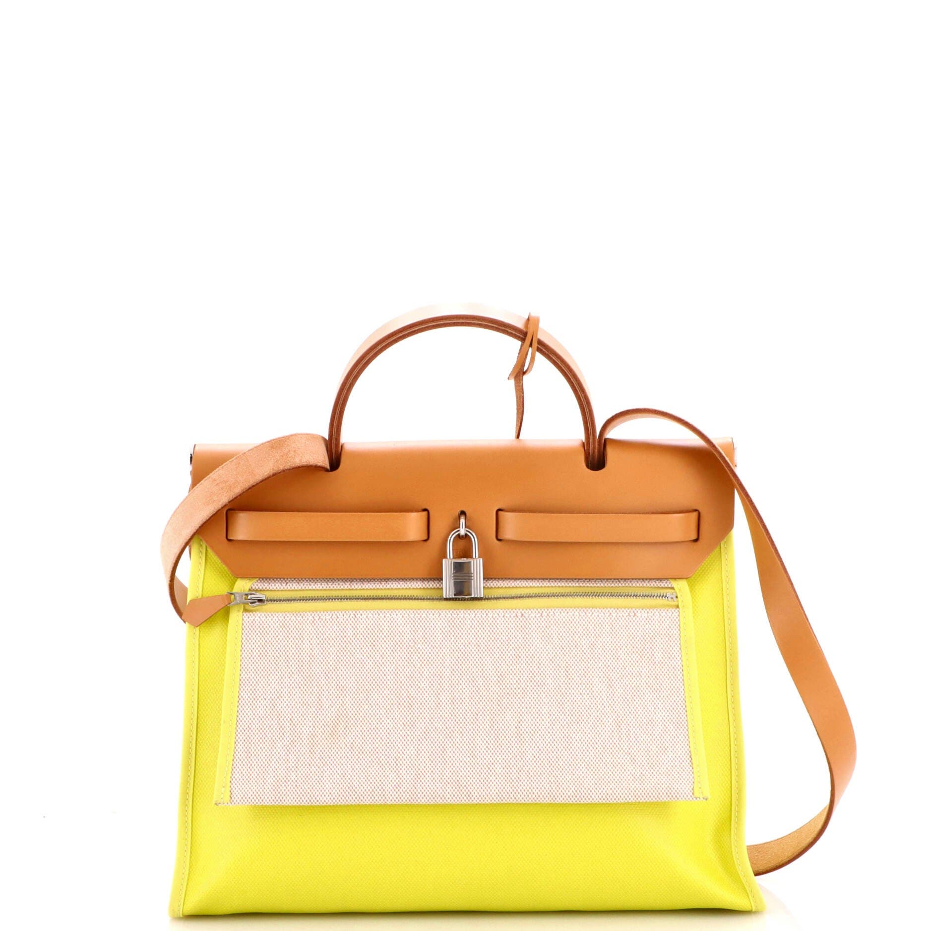 Herbag Zip Berline Vache Canvas and Leather 31, Alternate, color, Yellow