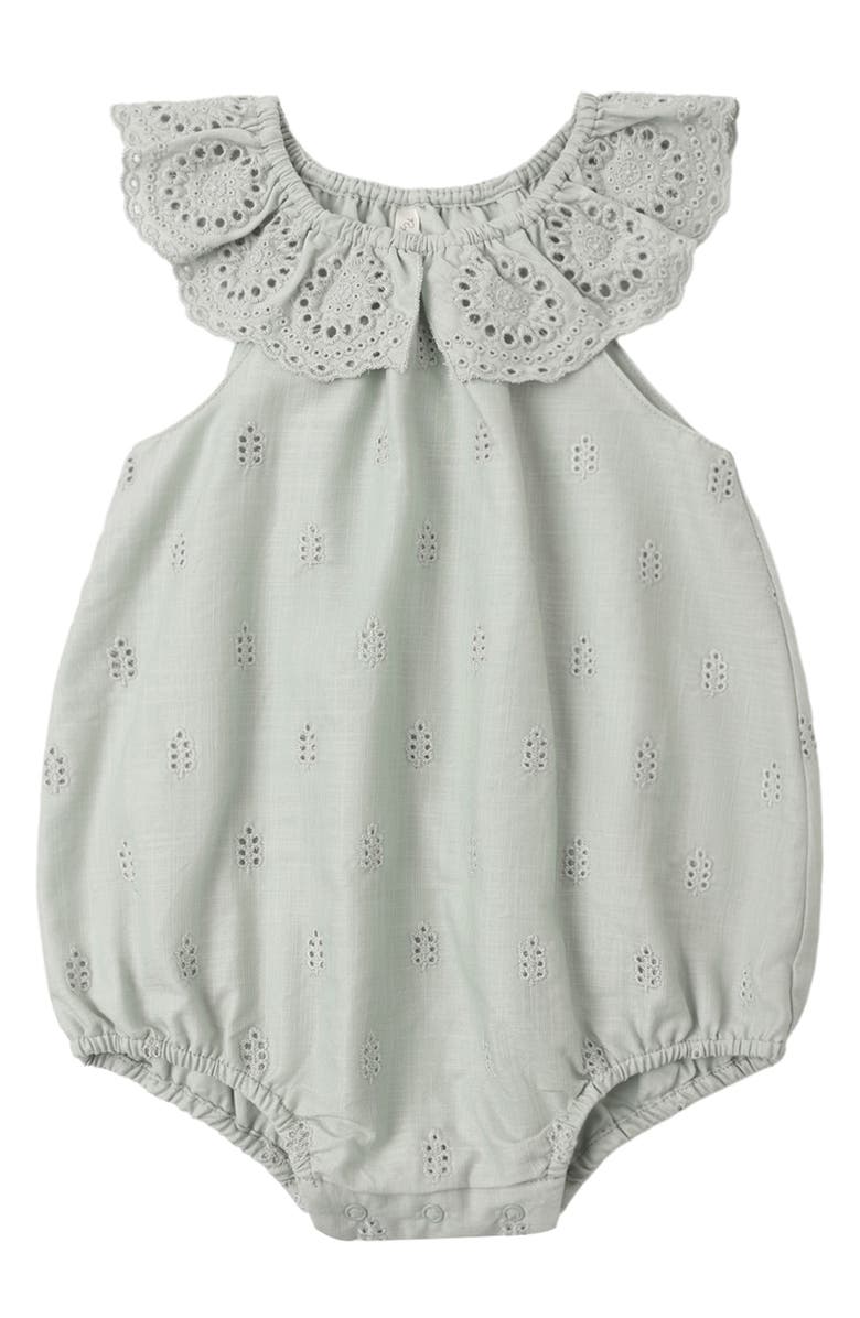 Rylee + Cru Myla Cotton Eyelet Bodysuit, Alternate, color, Seafoam