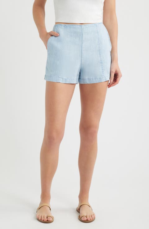 Smocked Back Seam Shorts