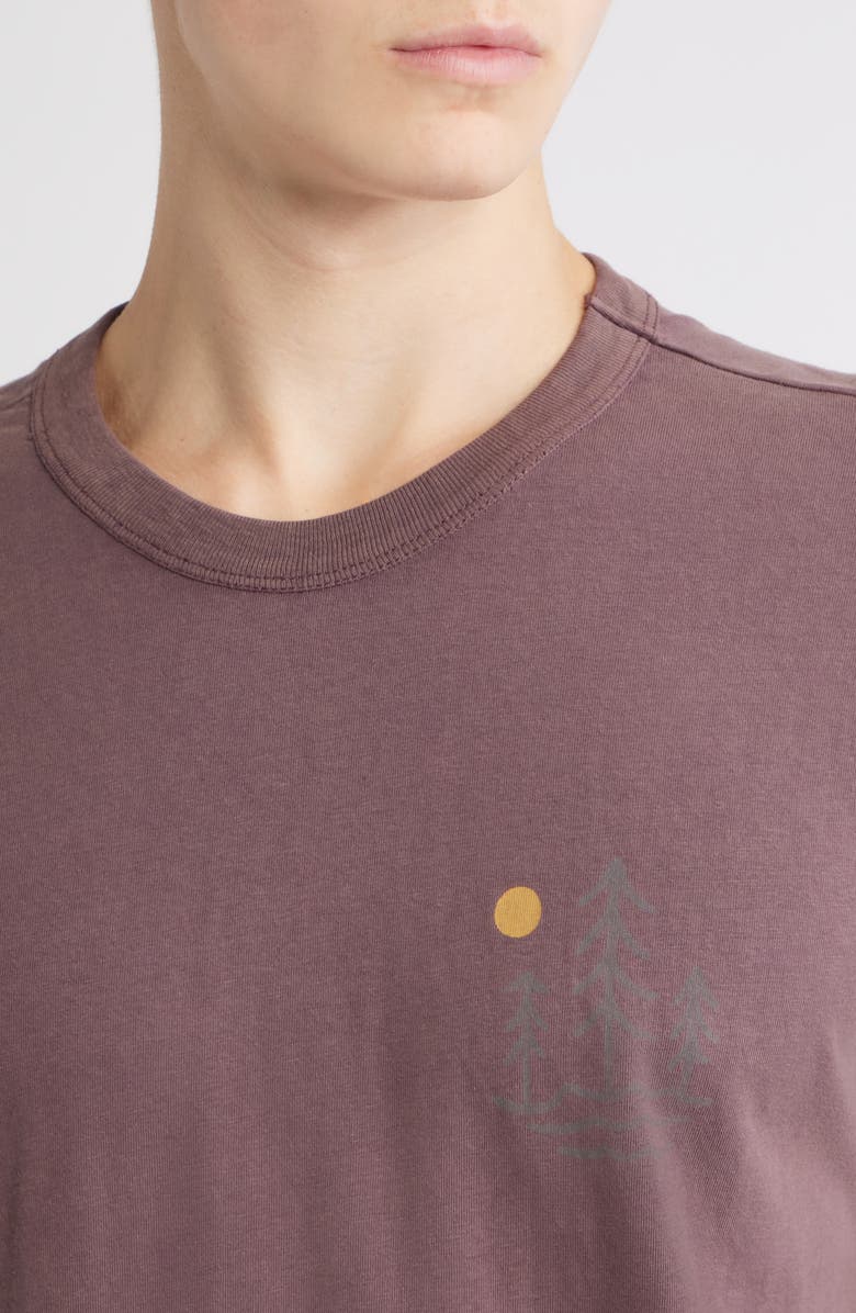 Threads 4 Thought Forest Graphic Mineral Wash Long Sleeve T-Shirt, Alternate, color, Ultra Maroon