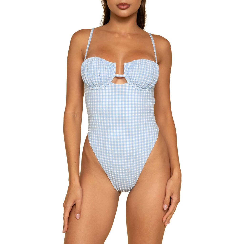 MONTCE Gingham Underwire One-Piece Swimsuit in Periwinkle Micro Gingham  product