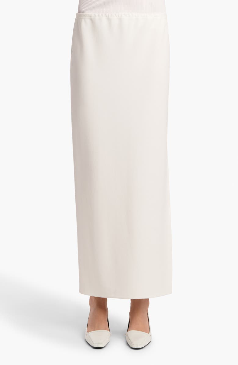 Khaite Lilith Compact Crepe Jersey Maxi Skirt, Main, color, Chalk
