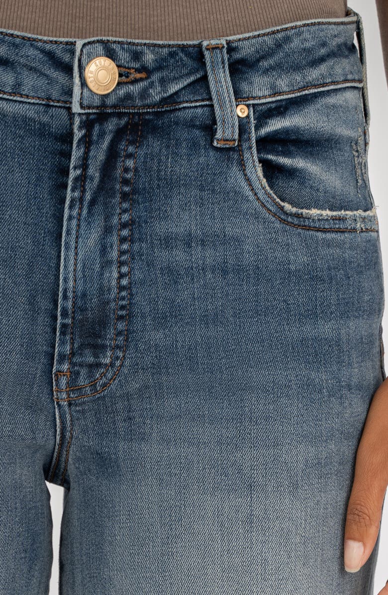 KUT from the Kloth Ryan High Waist Raw Hem Superwide Leg Jeans, Alternate, color, Believe