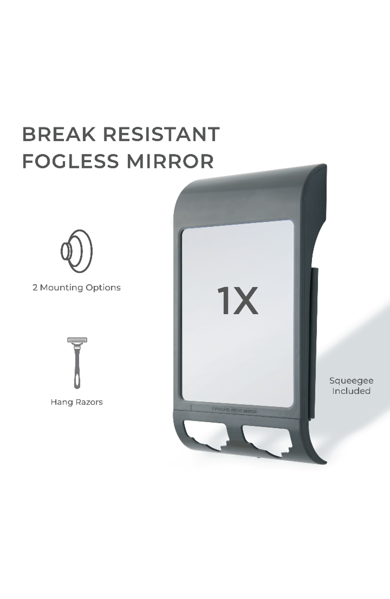 Zadro Fogless Shower Mirror with Razor Holder & Squeegee, Alternate, color, Gray