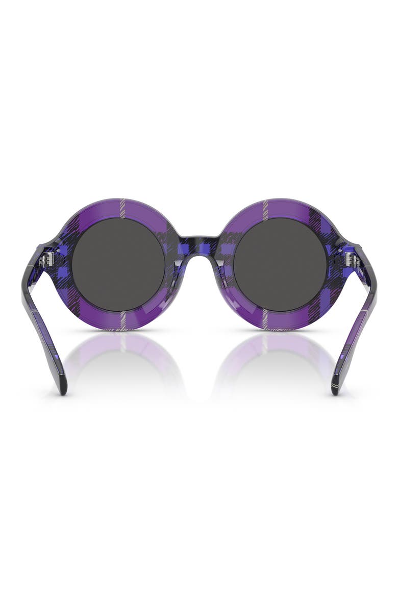 Kids' 40mm Round Sunglasses, Alternate, color, VIOLET CHECK / DARK GREY