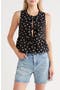 Polka Dot Front Bow Cotton Tank