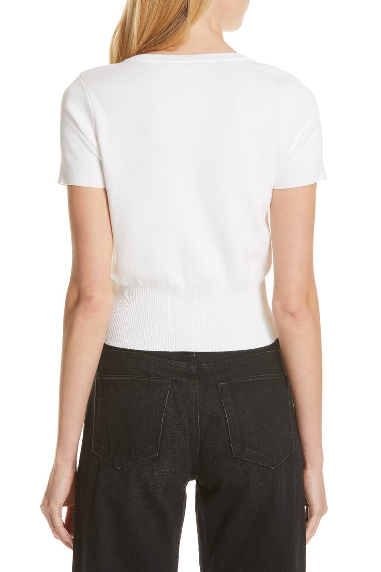 Senoia Fitted Crop Cardigan, Alternate, color, WHITE