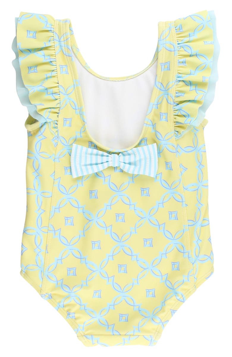 RuffleButts Kids' Banana Coastal Cham UPF 50+ One-Piece Swimsuit, Alternate, color, Yellow