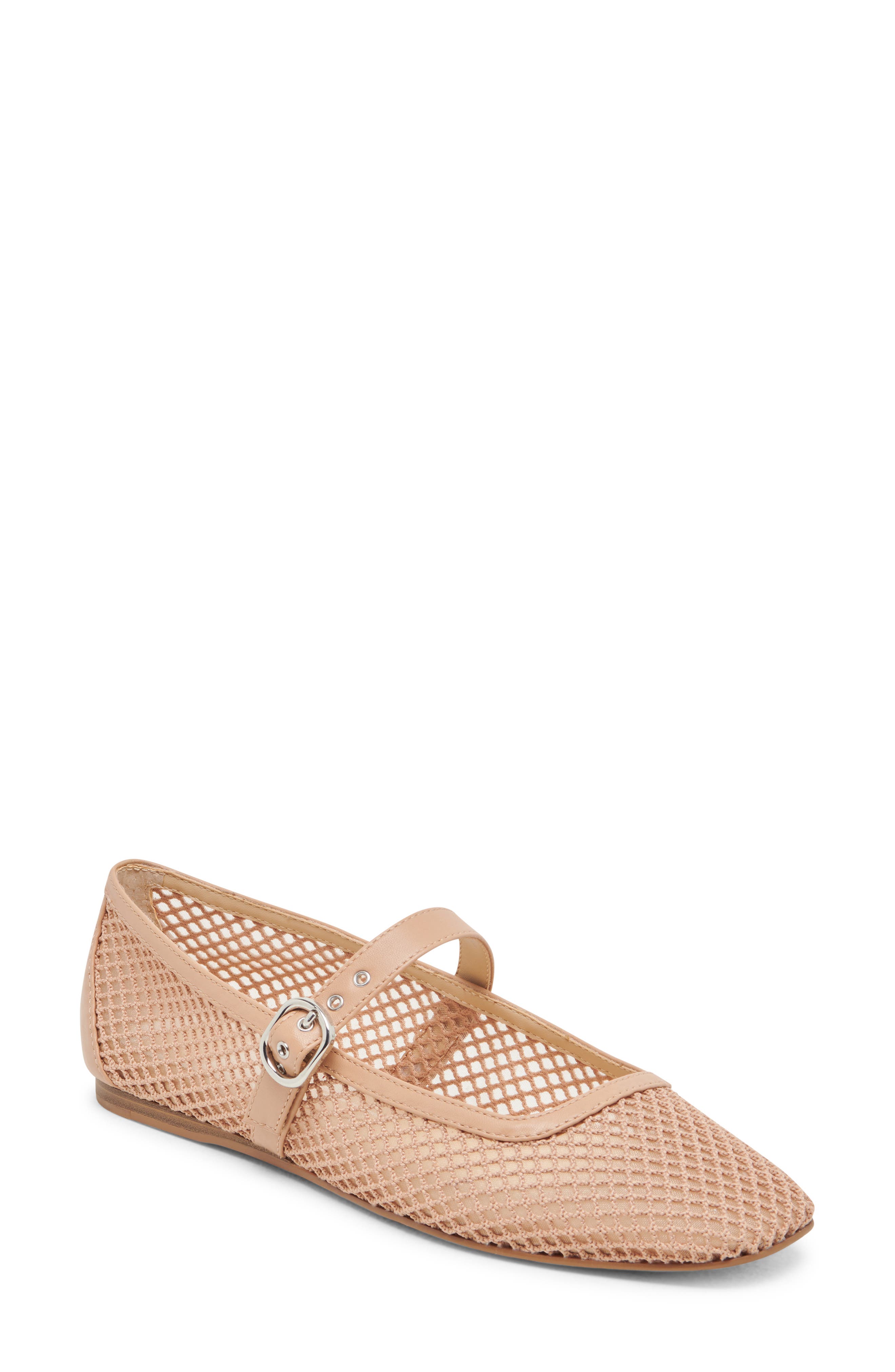 Dolce Vita Rodni Mary Jane Flat, Main, color, Light Tan Woven Mesh