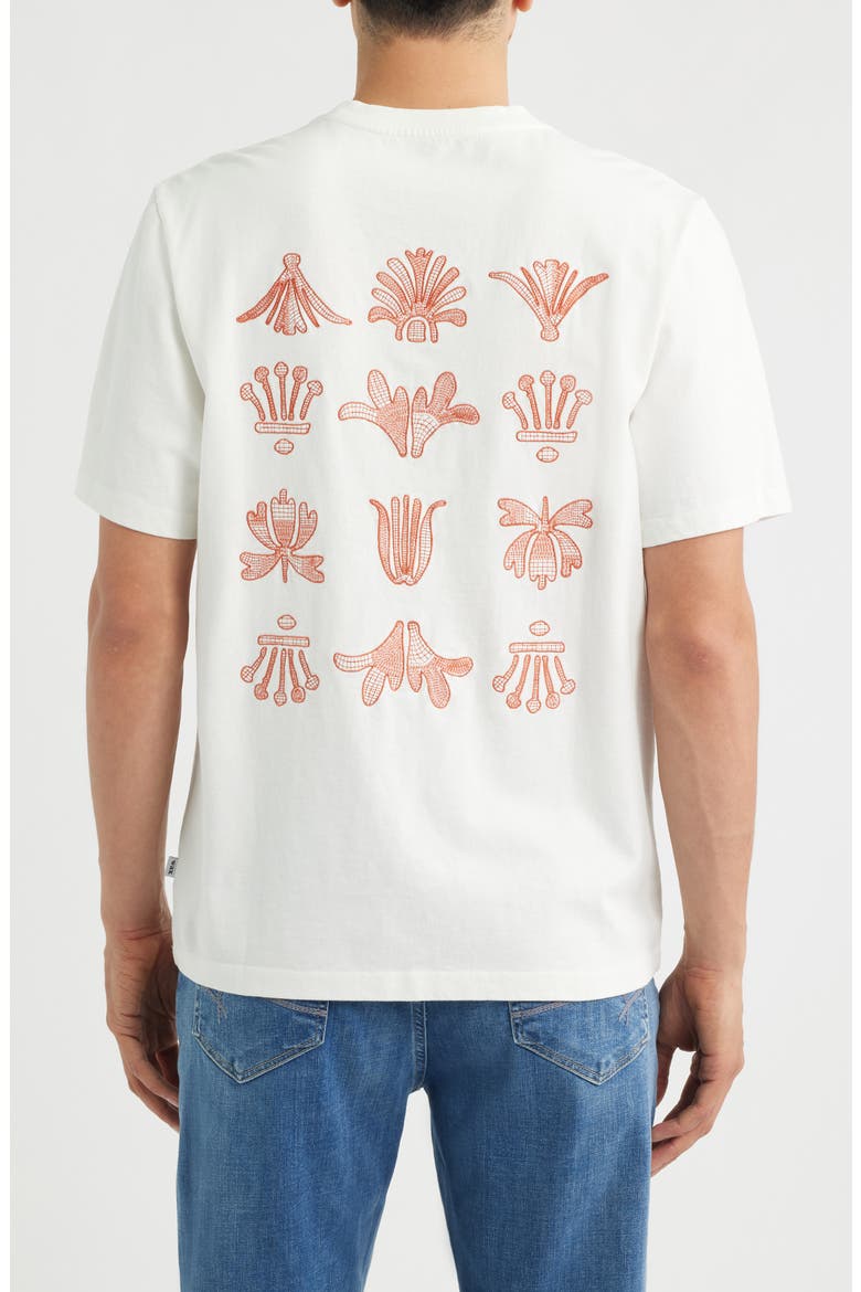 Dean Grid Logo Embroidery T-Shirt, Alternate, color, ECRU / RUST